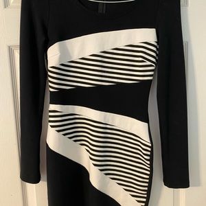 Bebe stretch long sleeve body con dress